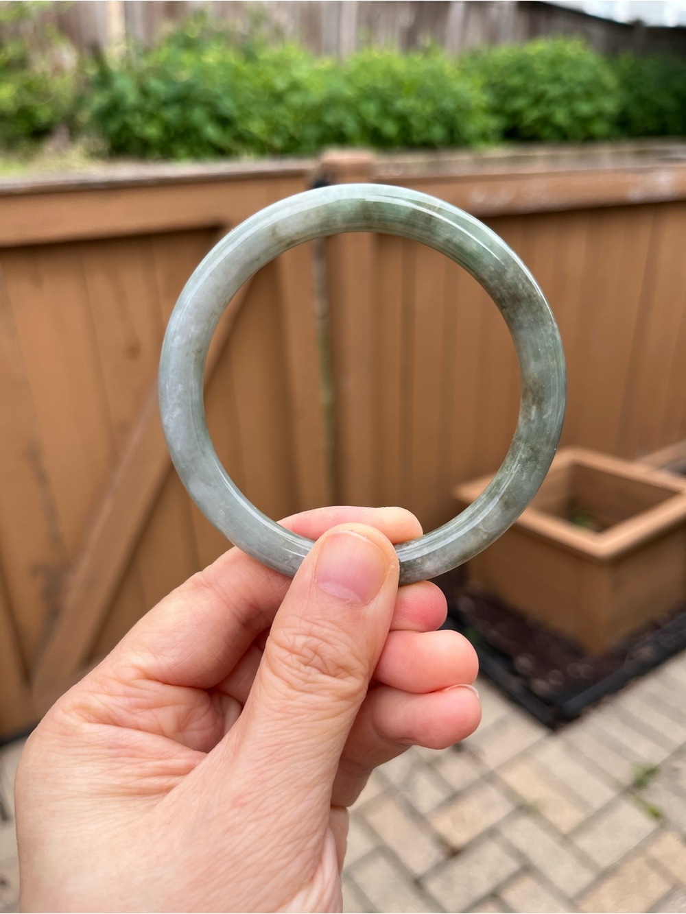 BW116-RM 57.2mm Certified Untreated Grade A Burmese Jadeite Bangle Jade Bracelet